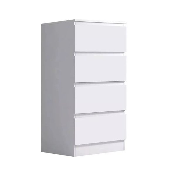 4 Drawer Chest Of Drawers White Matt Bedside Scratch Resistant - Image 4