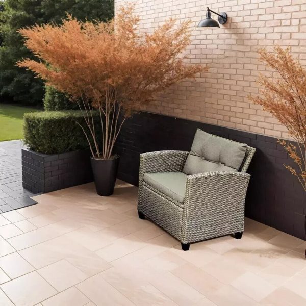 4 Piece Rattan Natural Garden Furniture Set Indoor Outdoor Conservatory - Image 4