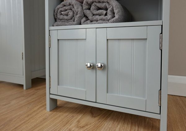 COLONIAL 2 DOOR DELUXE CUPBOARD GREY - Image 5