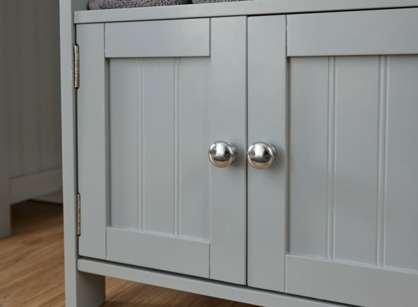 COLONIAL 2 DOOR DELUXE CUPBOARD GREY - Image 6