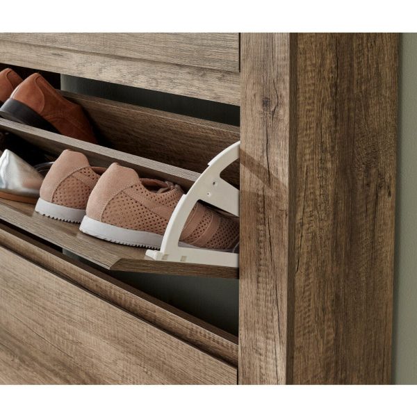 Canyon 2 Tier Shoe Storage with Drawer Oak Veneer 3D finish - Image 6