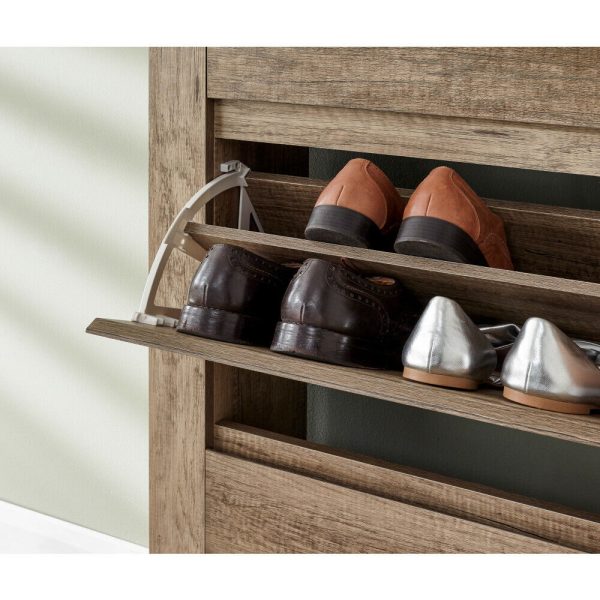 Canyon 2 Tier Shoe Storage with Drawer Oak Veneer 3D finish - Image 7