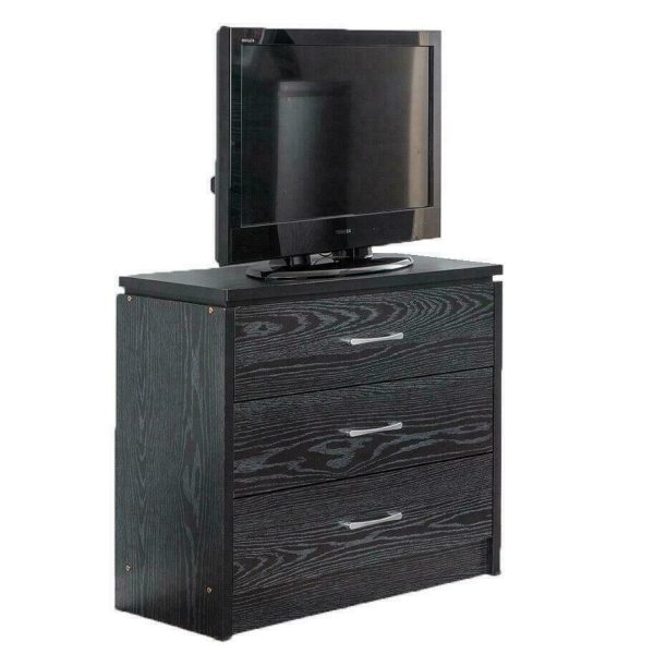 Charles Kinsbury Black Ash 3 Drawer Chest of Drawers