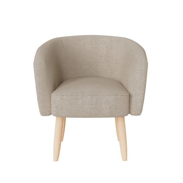 FLORENCE BOUCLE Armchair  Occasional Bedroom Chair Natural STONE GREY - Image 3