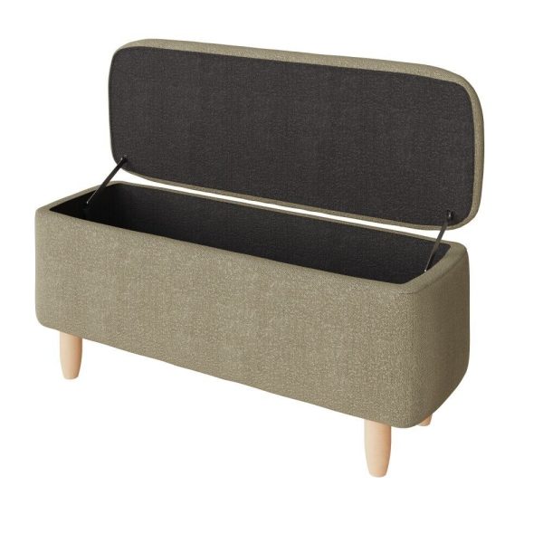 Florence Boucle Bedroom Hall Ottoman Storage Window Seat Bench Natural Mushroom - Image 5