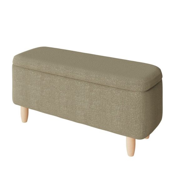 Florence Boucle Bedroom Hall Ottoman Storage Window Seat Bench Natural Mushroom