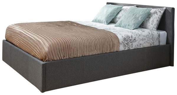 GFW End Lift Ottoman Gas Lift Storage Bed 150CM 5ft King Fabric Grey - Image 7