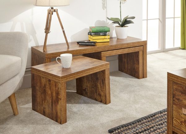 Jakarta Long John coffee table set 1 Large 2 Small Tables Nest - Image 3