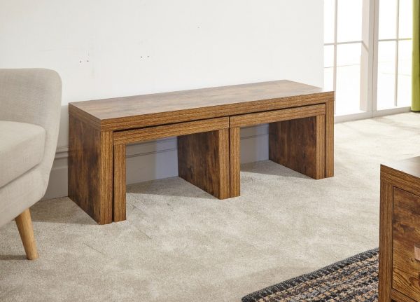 Jakarta Long John coffee table set 1 Large 2 Small Tables Nest - Image 4