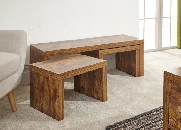 Jakarta Long John coffee table set 1 Large 2 Small Tables Nest - Image 5