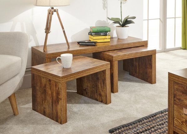 Jakarta Long John coffee table set 1 Large 2 Small Tables Nest