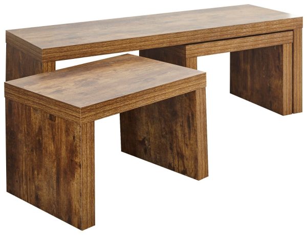 Jakarta Long John coffee table set 1 Large 2 Small Tables Nest - Image 9