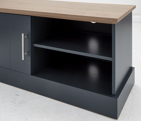 KENDAL COMPACT TV STAND MEDIA UNIT SLATE BLUE SD - Image 6