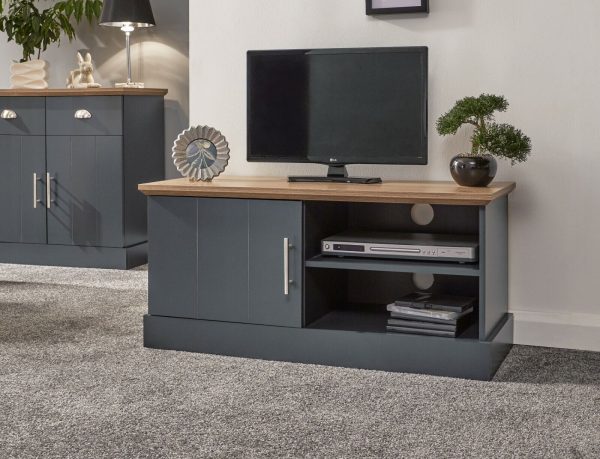 KENDAL COMPACT TV STAND MEDIA UNIT SLATE BLUE SD