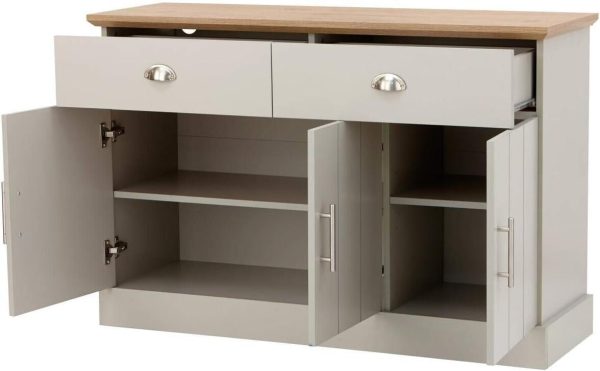 Kendal Large Sideboard Storage Cabinet TV Stand Console Table Living Grey - Image 8