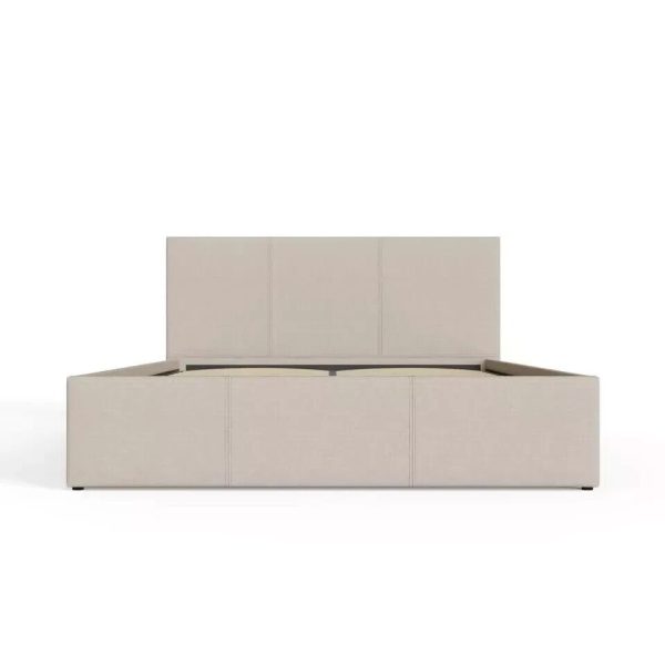 King Size End Lift Ottoman Gas Lift Storage Bed 150cm 5ft Fabric Natural colour - Image 4