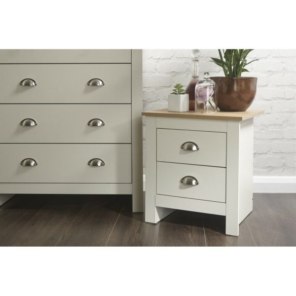 Lancaster 4 Piece bedroom set 3 Door Robe + 2 Bedside + 4 drawer chest Cream - Image 7