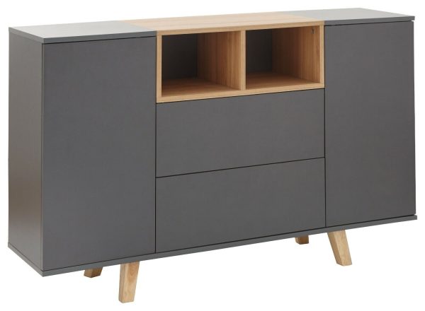 MODENA SIDEBOARD CONSOLE GREY MODERN SLEEK PUSH TO OPEN - Image 3