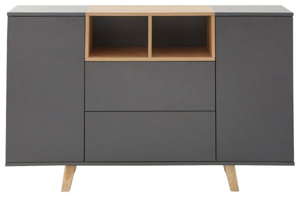 MODENA SIDEBOARD CONSOLE GREY MODERN SLEEK PUSH TO OPEN - Image 5