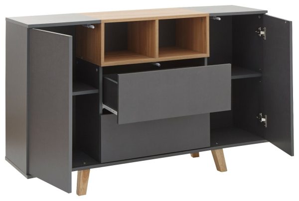 MODENA SIDEBOARD CONSOLE GREY MODERN SLEEK PUSH TO OPEN - Image 7