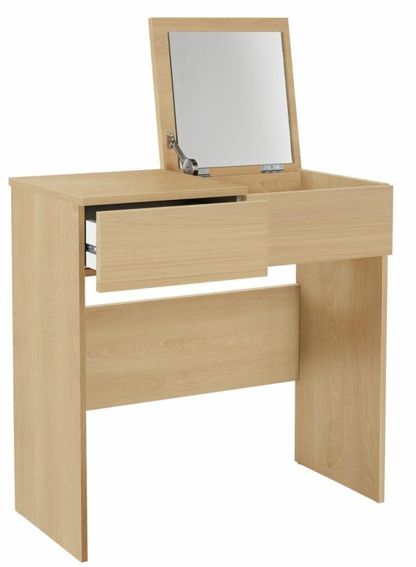 Malibu Beech effect 1 drawer Mirror Desk Dressing Table Dresser