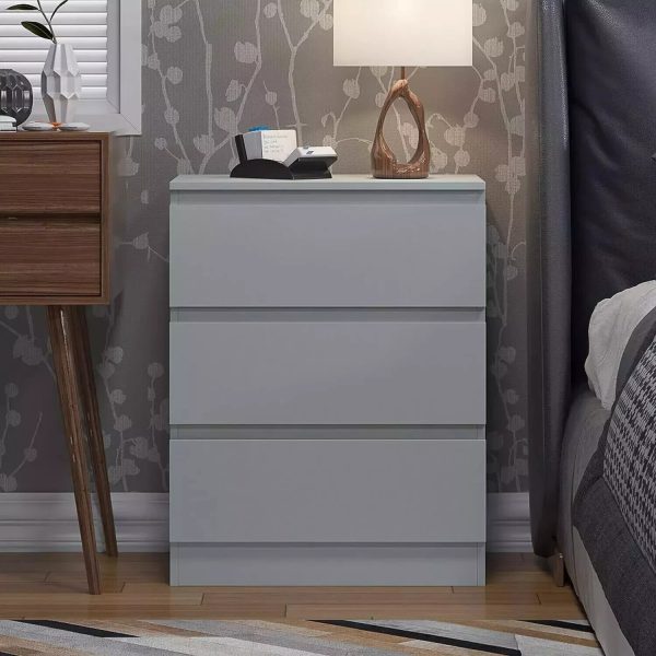 Matt Grey Chest of Drawers 3 Drawer Bedroom Furniture scratch resistant - Image 3