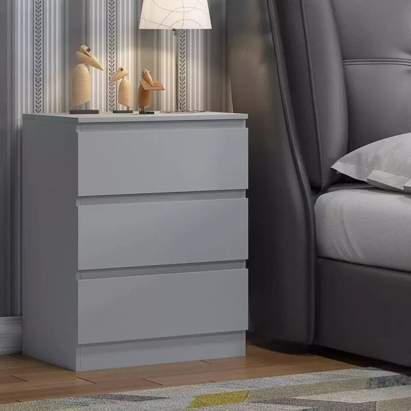 Matt Grey Chest of Drawers 3 Drawer Bedroom Furniture scratch resistant