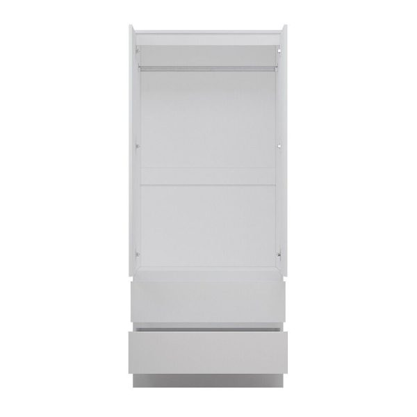 Matt White 2 Door 2 drawer Combi Wardrobe Scratch Resistant Soft Close - Image 4