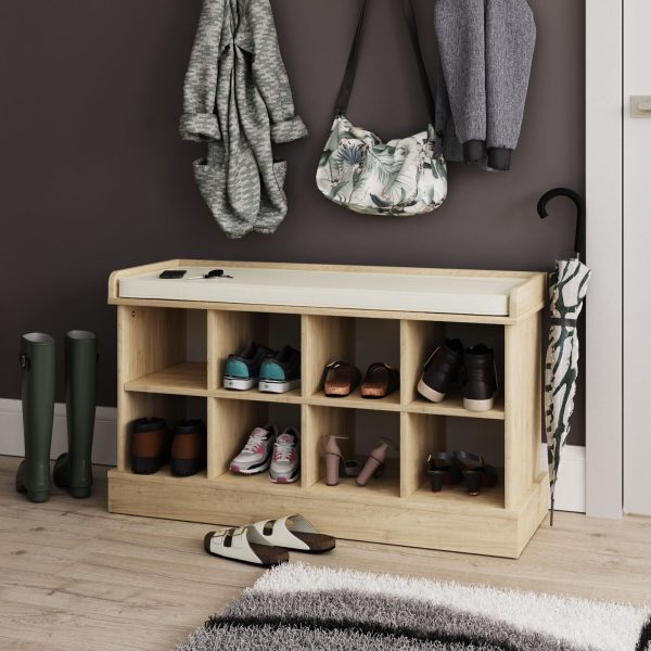 OAK Kempton Hallway Shoe Storage Unit Holds 8 Pairs