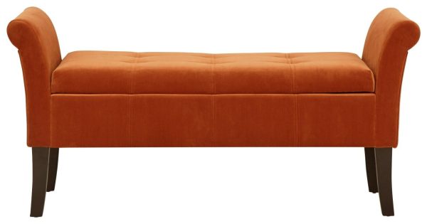 Osborne Fabric Ottoman Storage Seating Bench WINDOW SEAT RUSSET - Image 8