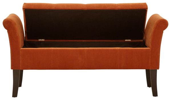 Osborne Fabric Ottoman Storage Seating Bench WINDOW SEAT RUSSET - Image 9