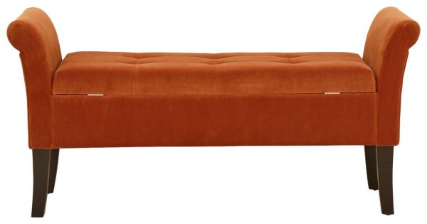 Osborne Fabric Ottoman Storage Seating Bench WINDOW SEAT RUSSET - Image 10