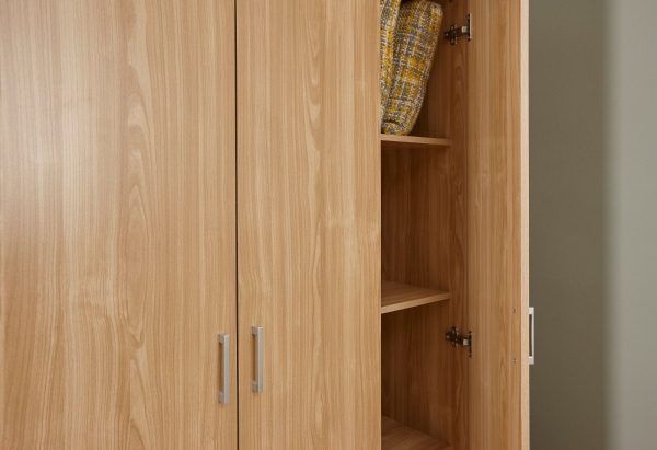 Panama 4 Piece 3 Door Wardrobe Set 2x bed side 3+2 drawer chest of drawers Oak - Image 4