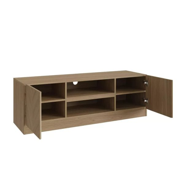 TV Unit Stand Cabinet Storage Entertainment Table Cupboard Catania Euro Oak - Image 3