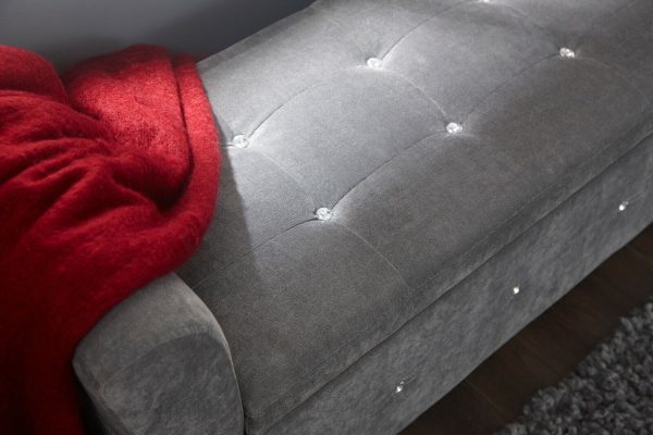 Verona Window Seat Luxurious soft Grey Chenille with Dazzling Diamantes - Image 6