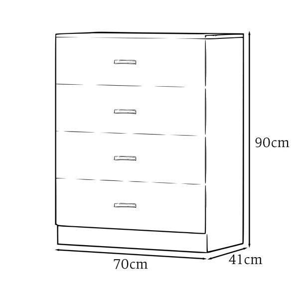 WHITE 3 Piece Wardrobe Set Bedside 4 Drawer Chest of Drawers Bedroom Furniture - Image 6