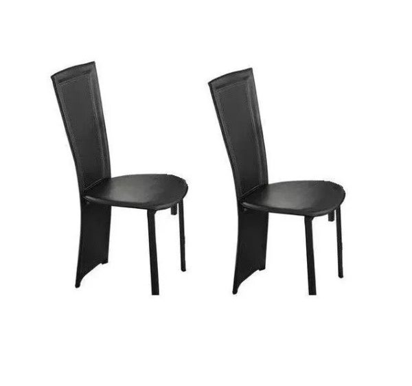 2  LENORA High Back Kitchen Dining Chairs BLACK spare chairs