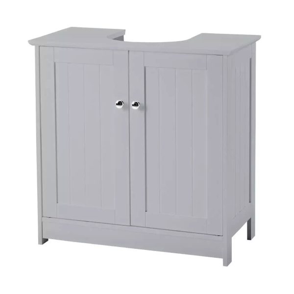 ALASKA VANITY UNIT UNDER THE SINK CABINET W/ SHELVES BATHROOM CUPBOARD GREY - Image 3