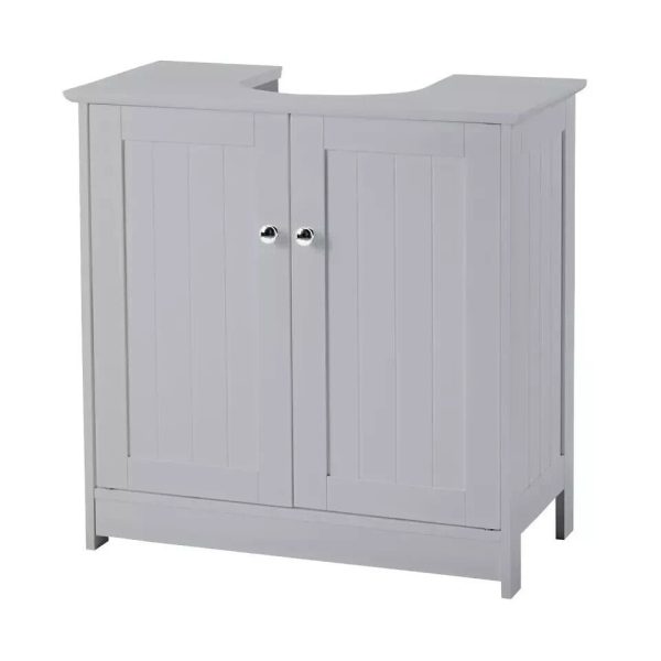 ALASKA VANITY UNIT UNDER THE SINK CABINET W/ SHELVES BATHROOM CUPBOARD GREY