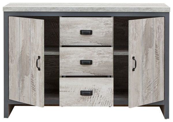 BOSTON 2 DOOR 3 DRAWER SIDEBOARD GREY loft studio apartment furniture - Image 3