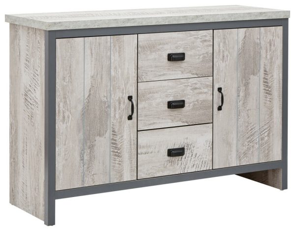 BOSTON 2 DOOR 3 DRAWER SIDEBOARD GREY loft studio apartment furniture - Image 5