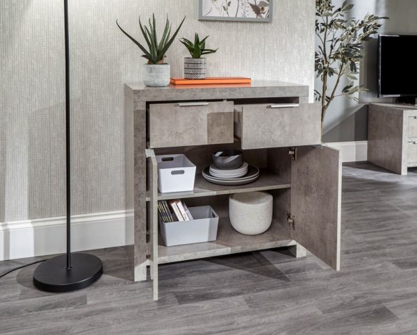 Bloc Compact sideboard - Concrete Effect Grey - Cool Design - Image 9