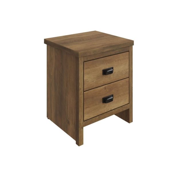 Boston 2 Drawer Bedside chest Knotty Oak design sturdy construction - Image 3