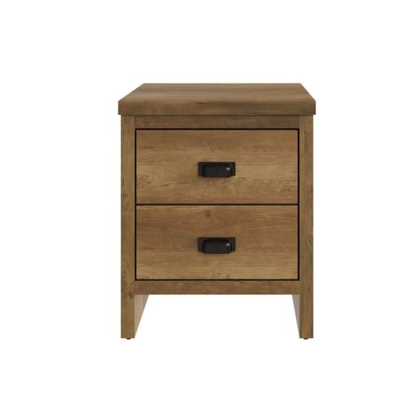 Boston 2 Drawer Bedside chest Knotty Oak design sturdy construction - Image 4