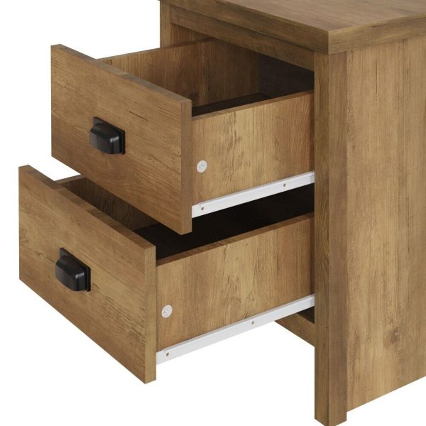 Boston 2 Drawer Bedside chest Knotty Oak design sturdy construction - Image 5