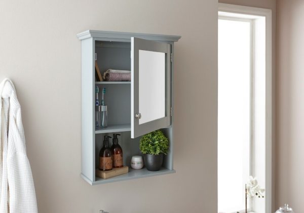 COLONIAL MIRRORED CABINET GREY - Image 6