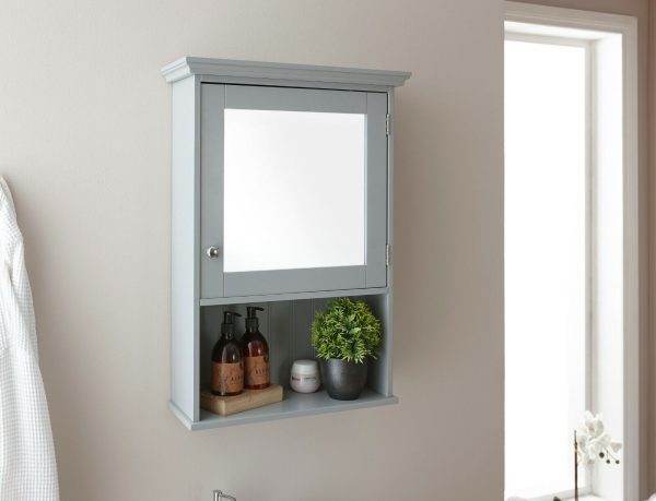 COLONIAL MIRRORED CABINET GREY