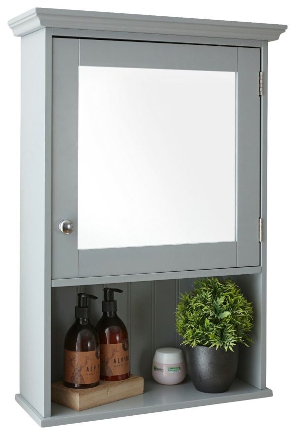 COLONIAL MIRRORED CABINET GREY - Image 9