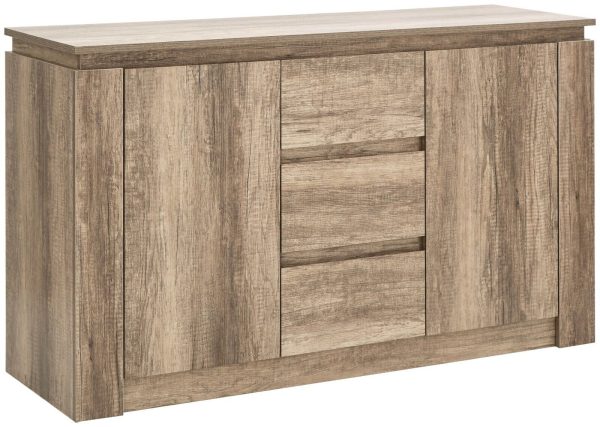 Canyon 2 Door 3 Drawer Sideboard Oak Veneer 3D finish for an individual look - Image 3