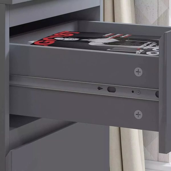 Dark Matt Grey 3 Drawer Chest Of Drawers Bedside Table Scratch Resistant - Image 4